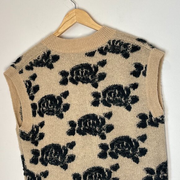 Anthropologie Distressed Boho Neutral Wool Blend Sweater Vest Size Small n47 - Picture 14 of 16